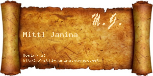 Mittl Janina névjegykártya